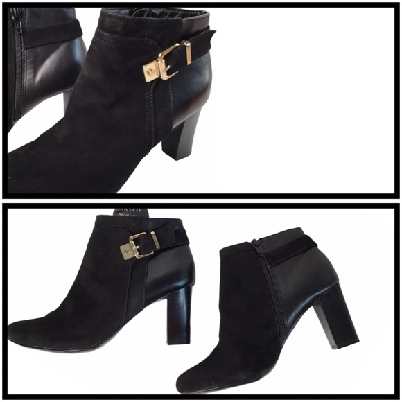 Alfani Leather & Suede NWT Booties Size 6M Black - Picture 10 of 13